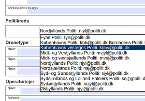 Underretning med dropdown